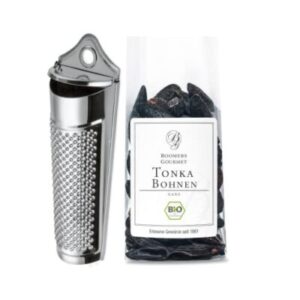 Boomers Gourmet - Premium Tonkabohnen mit Reibe in BIO Qualität, Tonkabohnen ganz - Reibe mit Premium Tonkabohnen - 50 g