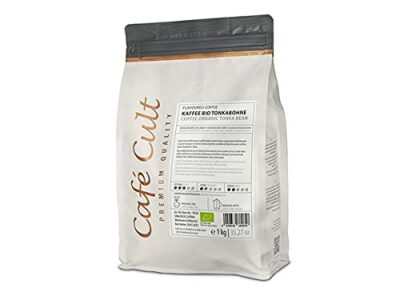 NEU Café Cult Kaffee Bio Tonka Bohne in 1 kg Tüte, ganze Bohne DE-ÖKO-006 aromatisiert